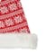 17" Red & White Nordic Snowflake Striped Santa Hat with Pom Pom